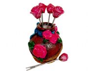 玫瑰花瓶水果叉,HP-023892