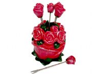 玫瑰花朵水果叉,HP-023899
