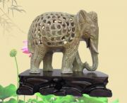 天然青田石雕刻大象摆件,HP-029201