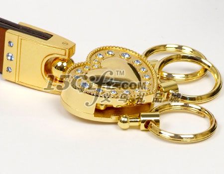 镀金真皮钥匙扣,HP-025304