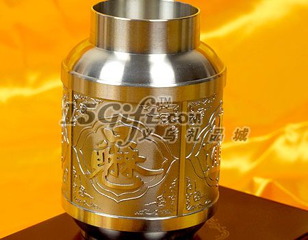 招财进宝锡制茶罐,HP-019998